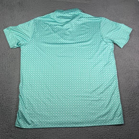 Bogey Bros Golf Polo Shirt Mens 3XL Teal AOP Middle Finger Flipping The Bird - Picture 6 of 9
